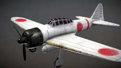 WW2 Japanese Fighter Aircraft A6M Zero