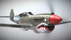 WW2 US Fighter Aircraft P40 Warhawk