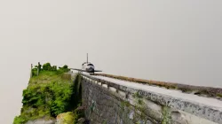 八勢の眼鏡橋とスペースシャトル