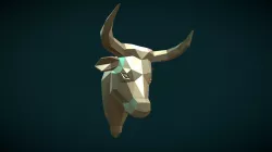 Bull  Head low Poly