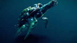 Happy cute sea turtle