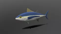 Low Poly Cartoon Tuna Fish