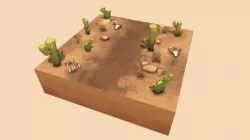 Low poly desert for mobile game