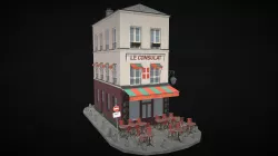 Paris Restaurant low-poly