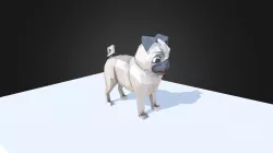 Pug low-poly model