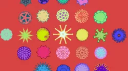 Low-Poly Shapes, Pollen, Coronavirus, Flowers