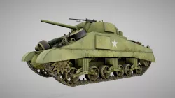 M4A2 Sherman Tank with equipment