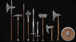 Stylized Hand Painted Medieval Weapons