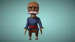 Cartoon old japanese man