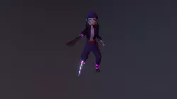Cyberpunk Neon Pirate