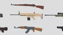 Low poly guns
