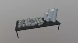 Table with Candles and Skulls