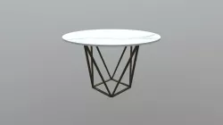 Tintern Dining Table Stone & A. Brass - 100715