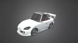 White Honda S2000 Cartoon Edition