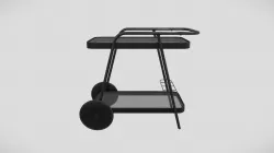 Charcoal Barbie Bar Serving Cart