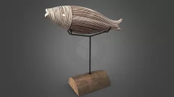 Fish wooden painted decoration for interiors