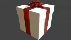 Gift box with star ribbon bow