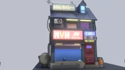 HW 4 Cyberpunk Sci-fi Building