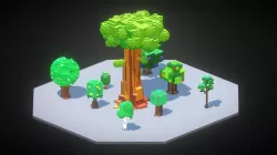 Low Poly Boxy-Stylized Trees #0
