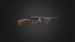 Low poly Tommy Gun
