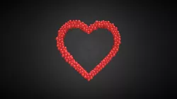 Outline Heart shape - animation from spheres