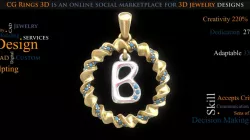 Pendant With Letter B - 3D CAD