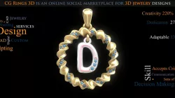 Pendant With Letter D - 3D CAD