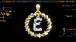 Pendant With Letter E - 3D CAD