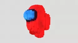 Red Among Us Crewmate Voxel