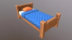 Stylized Fantasy Lowpoly Bed