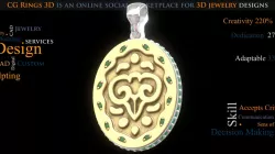 Women's Aries Zodiac Pendant - 3D CAD