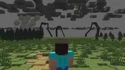 3D art of "War of the Worlds" in Minecraft style