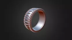 3D CAD Wedding Ring With Diamonds