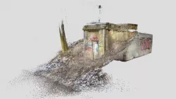 Bunker with discgolf goal on top