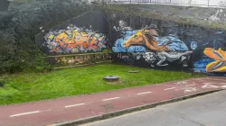 Graffiti corner and bike lane scan