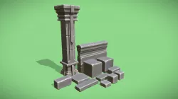 Hand-Painter Stylized Stone Bricks (Low Poly)