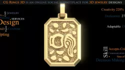 Jewelry. Men's Aquarius Zodiac Pendant - 3D CAD