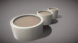 Low-Poly Concrete Pipe Flower Pots