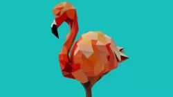 low poly flamingo