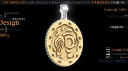 Women's Aquarius Zodiac Pendant - 3D CAD