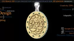 Women's Libra Zodiac Pendant - 3D CAD