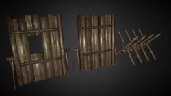 Barricades and Wooden Spike Wall