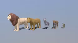 Low Poly African Predators