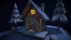 Winter Cottage (Hand Painted)