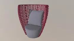 Faye Bay Beach Chair Cranberry & Gray - 703579
