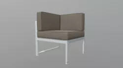 Golden Beach Corner White & Taupe - 703811
