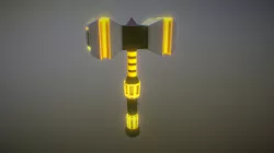 Low poly gold hammer