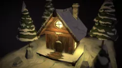 Winter Cottage Hand Painted