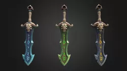 Hand Painted Runic Sword
