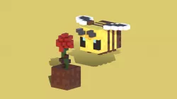 MINECRAFT BEE WITH [3D] FLOWER